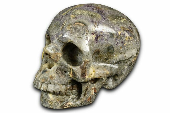 Realistic Brecciated Fluorite Skull #382126